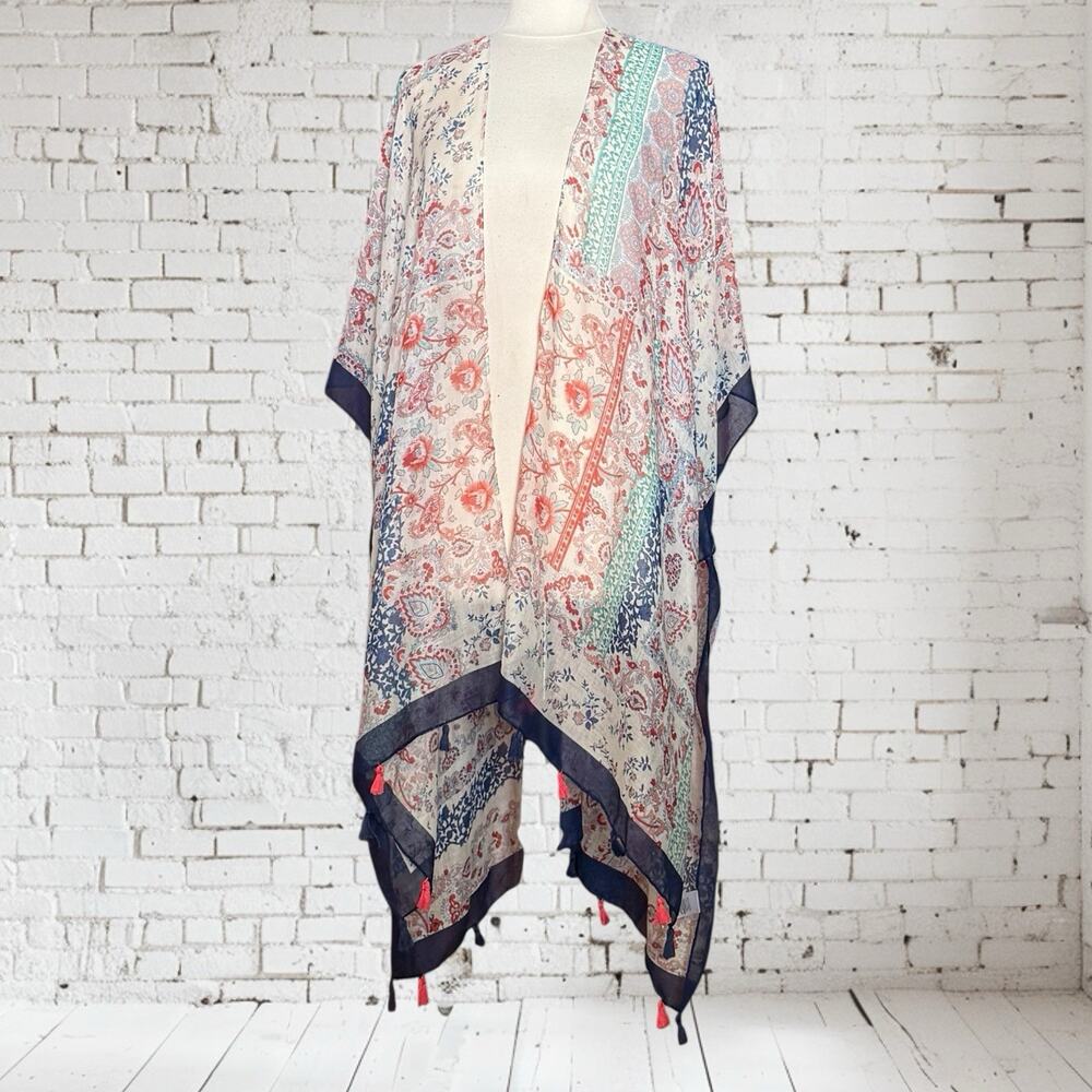 Moss Rose Womesn Kimono Cover Up Gauze Cotton Colorful Summer Boho Festival